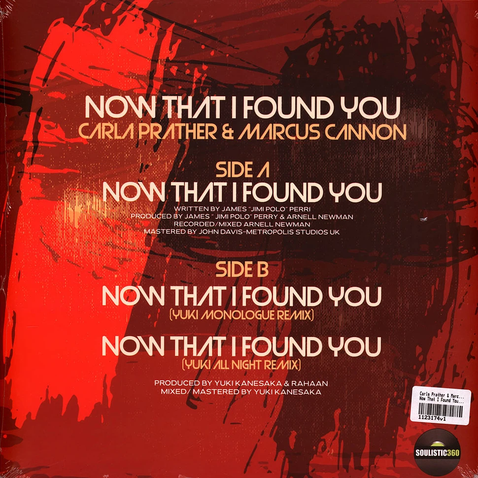 Carla Prather & Marcus Cannon - Now That I Found You Red Vinyl Edition