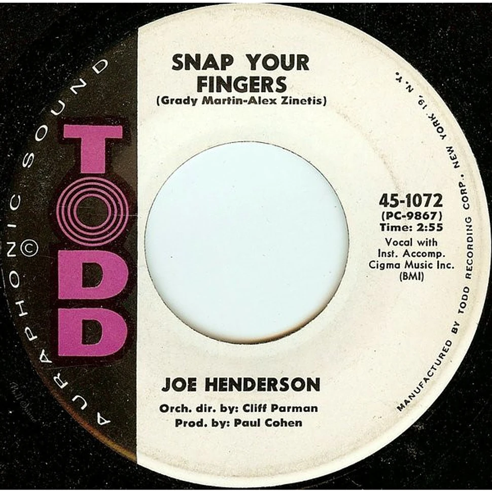 Joe Henderson - Snap Your Fingers / If You See Me Cry