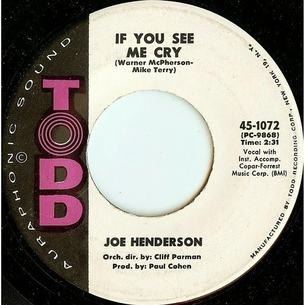 Joe Henderson - Snap Your Fingers / If You See Me Cry