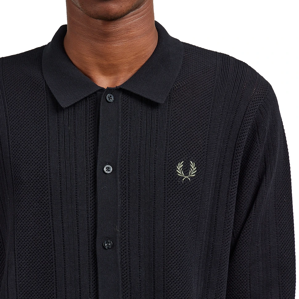 Fred Perry - Pointelle Panel LS Knit Shirt