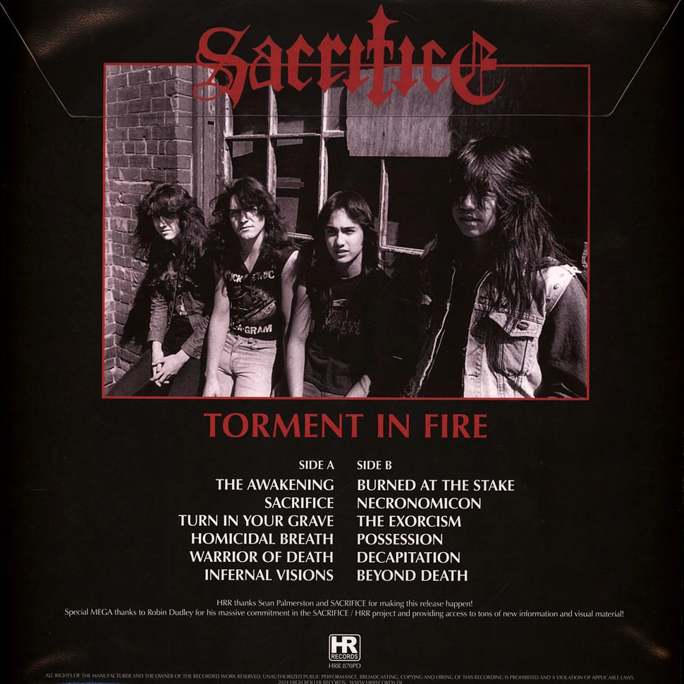 Sacrifice - Torment In Fire Picture Disc Vinyl Edition