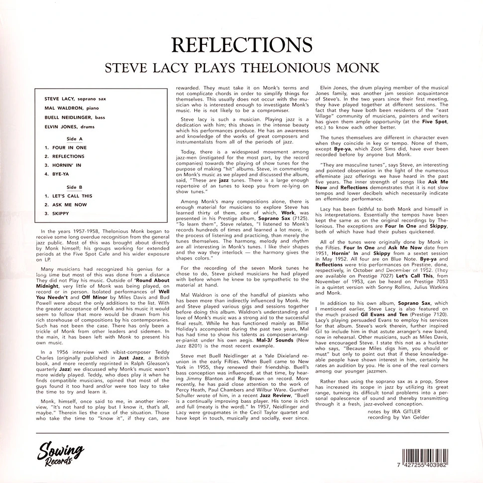 Steve Lacy - Reflections Clear Vinyl Edtion