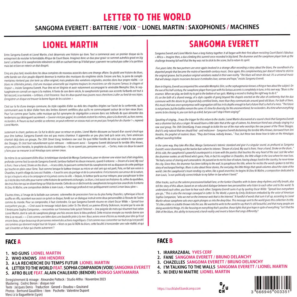 Lionel Martin & Sangoma Everett - Letter To The World