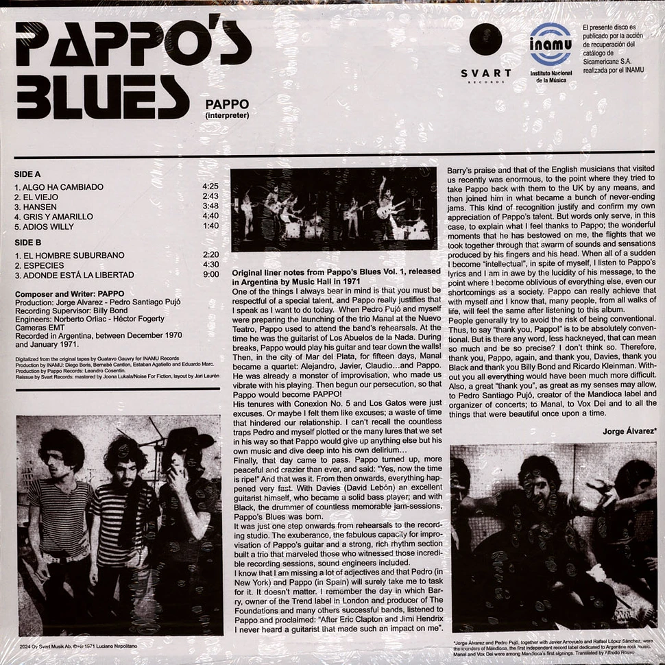 Pappo's Blues - Pappo's Blues Black Vinyl Edition