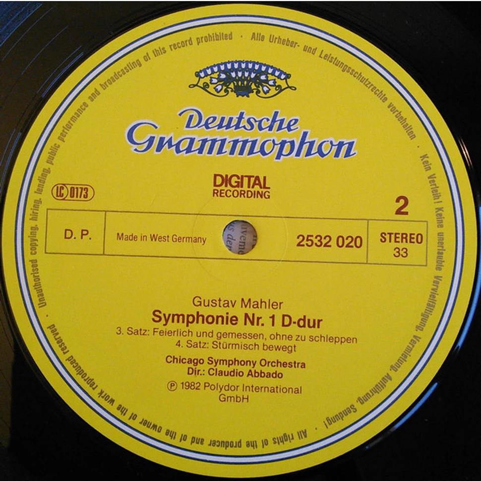 Gustav Mahler - Chicago Symphony Orchestra / Claudio Abbado - Symphonie No. 1