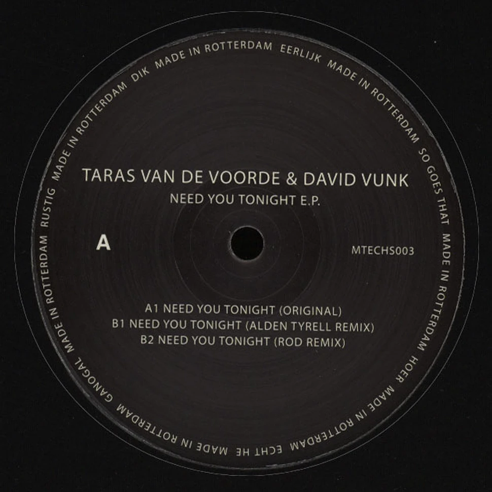 Taras van de Voorde and David Vunk - Need You Tonight