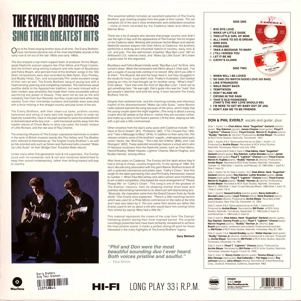 Everly Brothers - Sing Their Greatest Hits