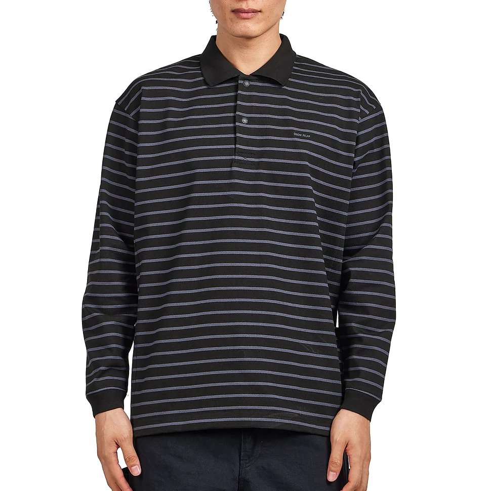 Snow Peak - Heavy Cotton Border Long Sleeve Polo Shirt