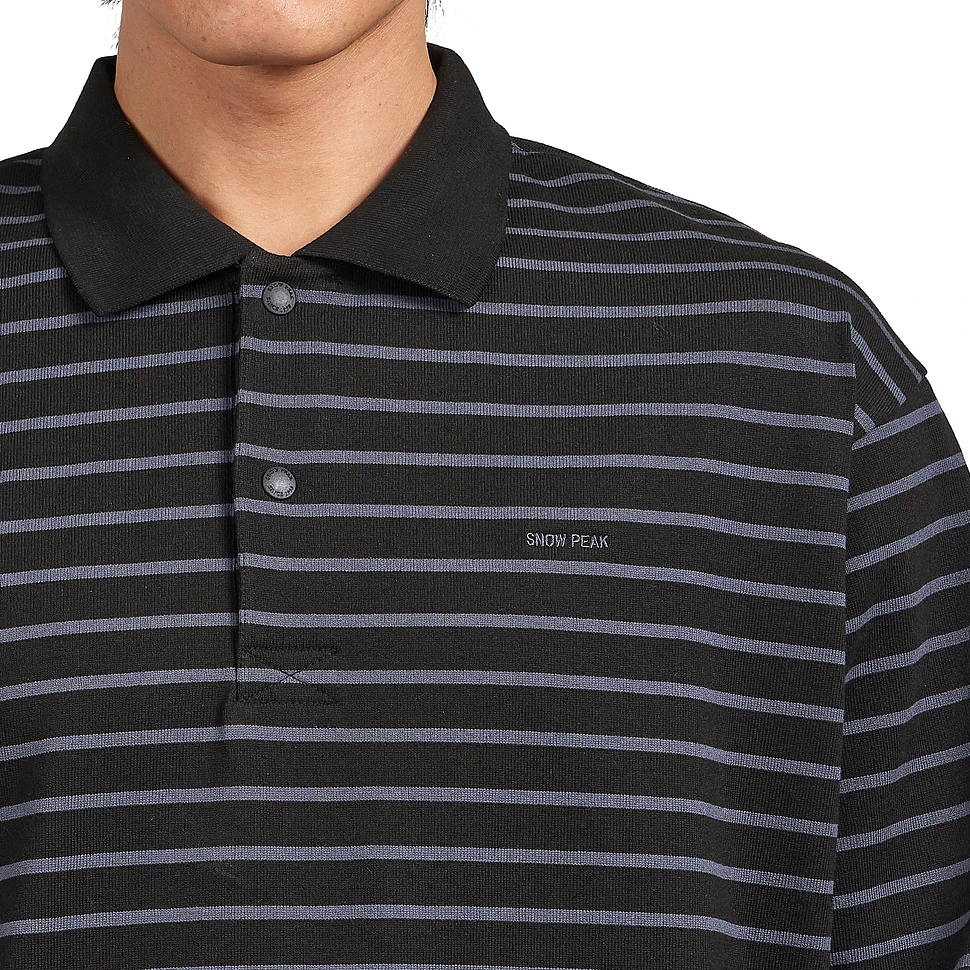 Snow Peak - Heavy Cotton Border Long Sleeve Polo Shirt