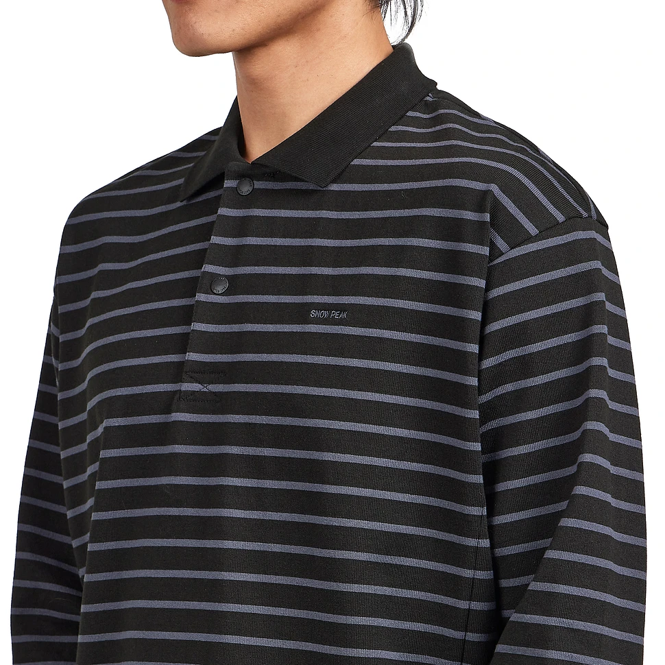 Snow Peak - Heavy Cotton Border Long Sleeve Polo Shirt