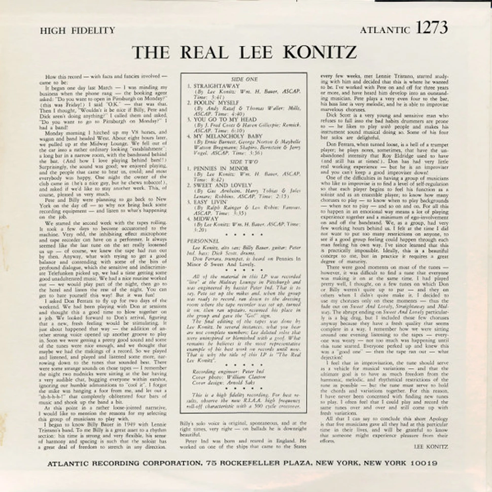 Lee Konitz - The Real Lee Konitz