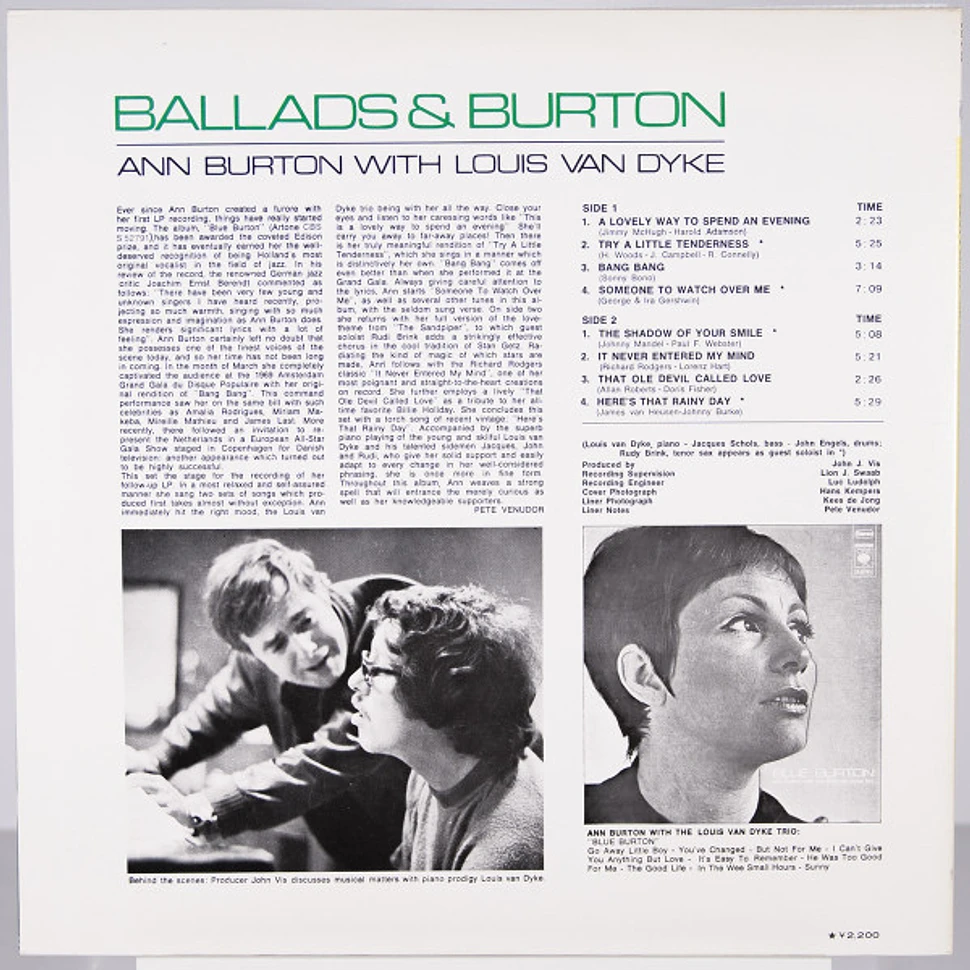 Ann Burton With Louis Van Dyke Trio - Ballads & Burton