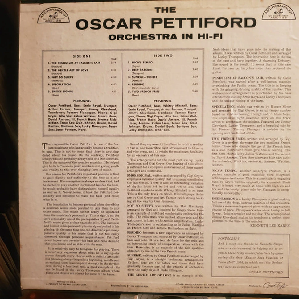 Oscar Pettiford Orchestra - In Hi-Fi