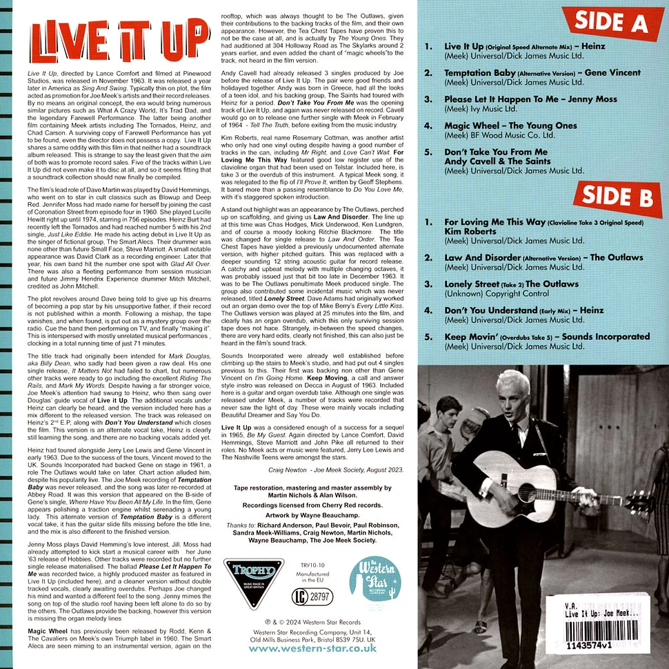 V.A. - Live It Up: Joe Meek's Tea Chest Tapes