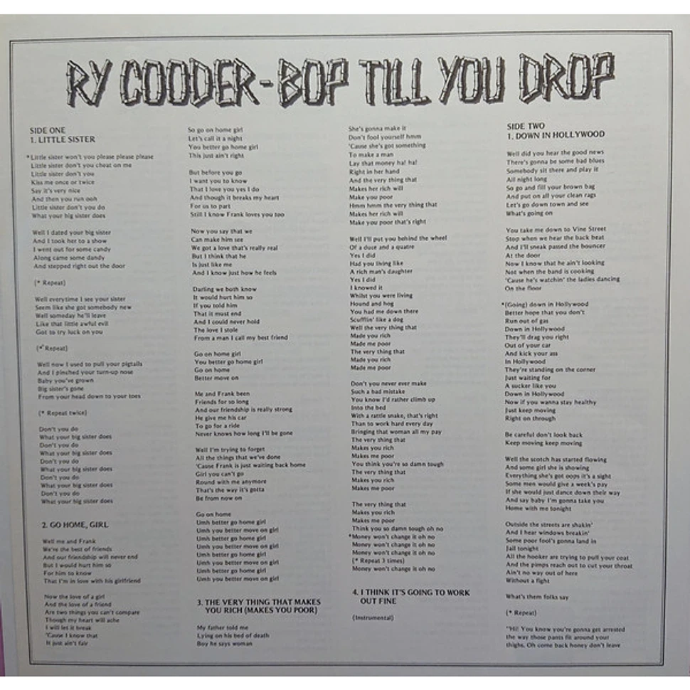 Ry Cooder - Bop Till You Drop