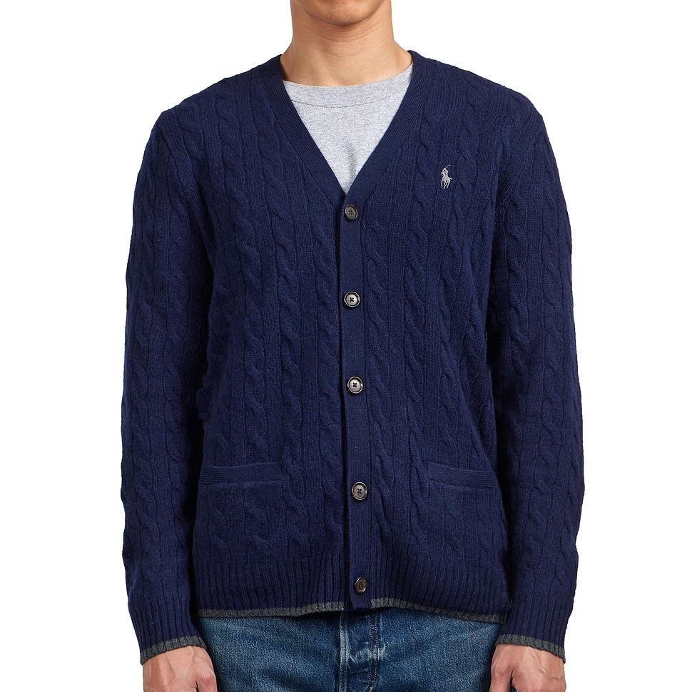 Polo Ralph Lauren - Cable-Knit Wool-Cashmere Cardigan (Hunter Navy) | HHV
