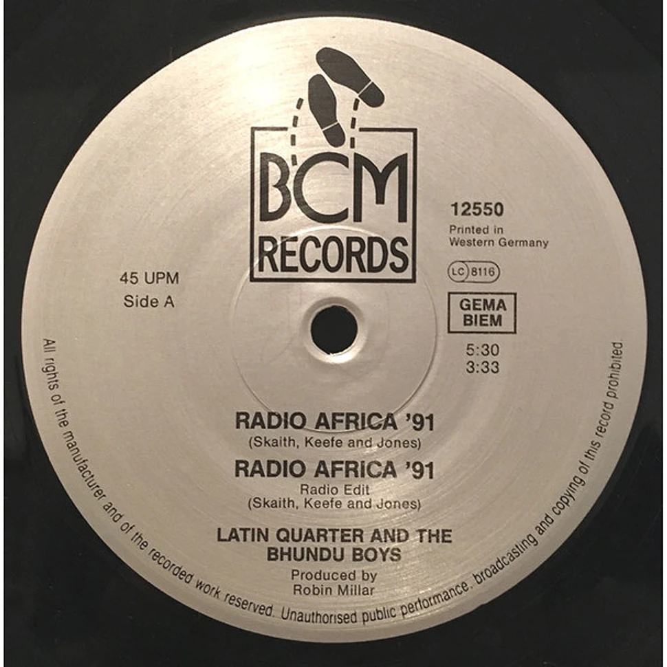 Latin Quarter With Bhundu Boys - Radio Africa (The '91 Remix Versions)