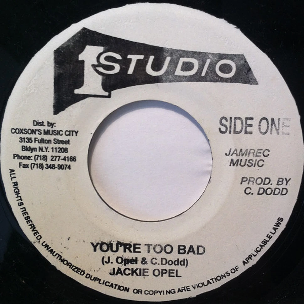 Jackie Opel - You're Too Bad