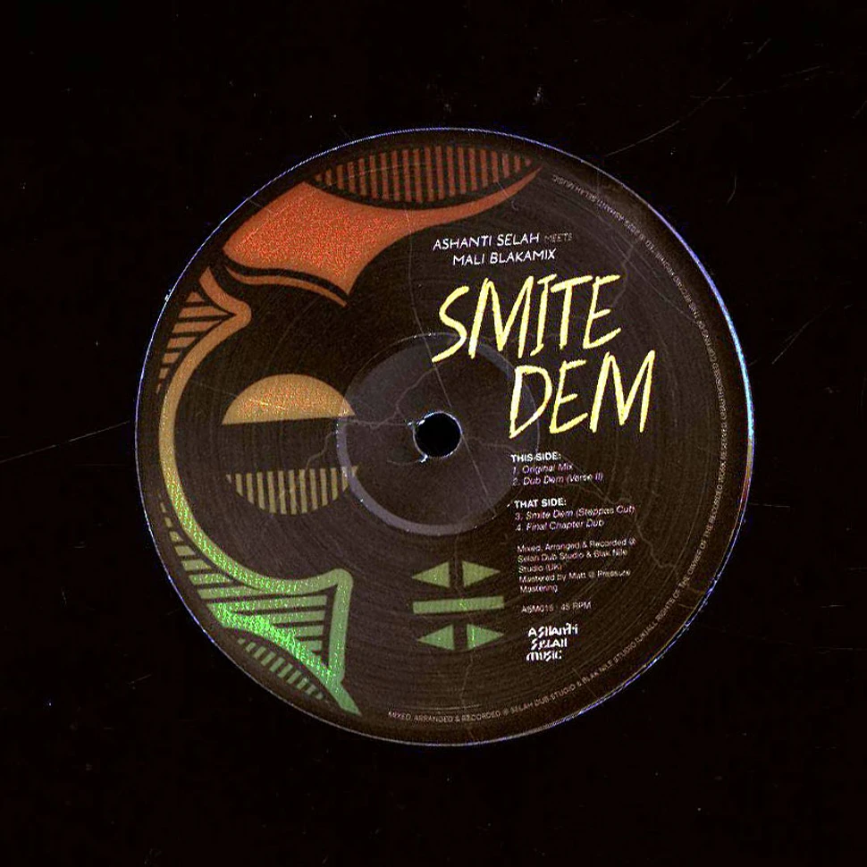 Ashanti Selah Meets Mali Blakamix - Smite Dem, Dub Dem / Steppas Cut, Final Chapter Dub