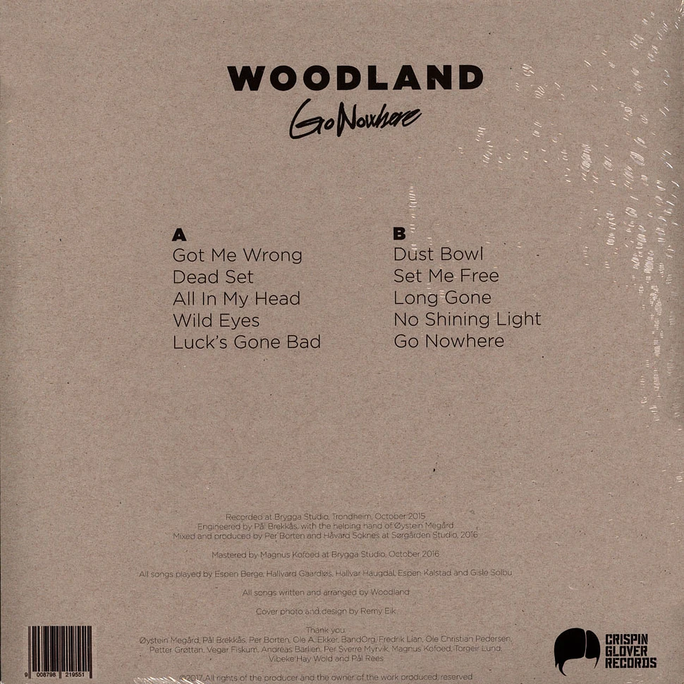 Woodland - Go Nowhere Black Vinyl Edition