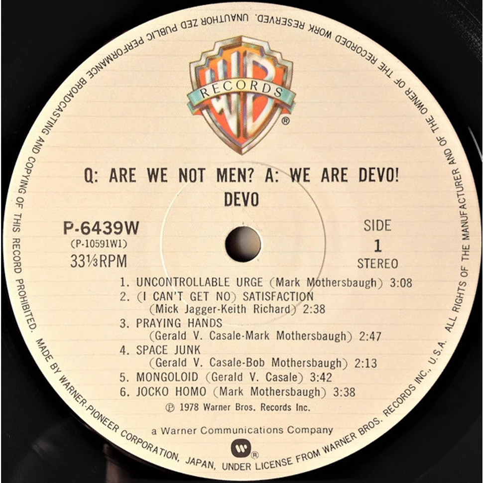 Devo - Q: Are We Not Men? A: We Are Devo! = 頽廃的美学論