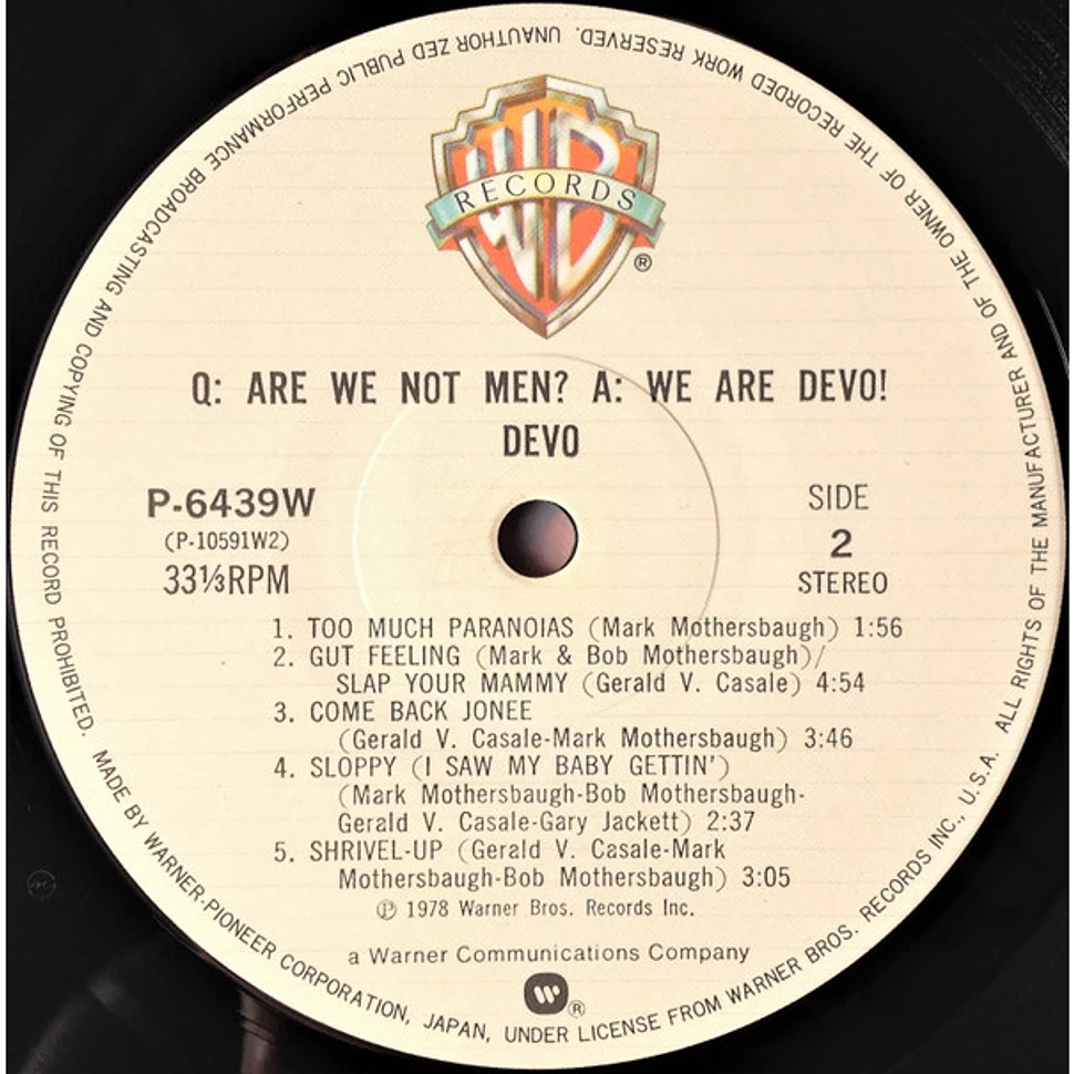 Devo - Q: Are We Not Men? A: We Are Devo! = 頽廃的美学論