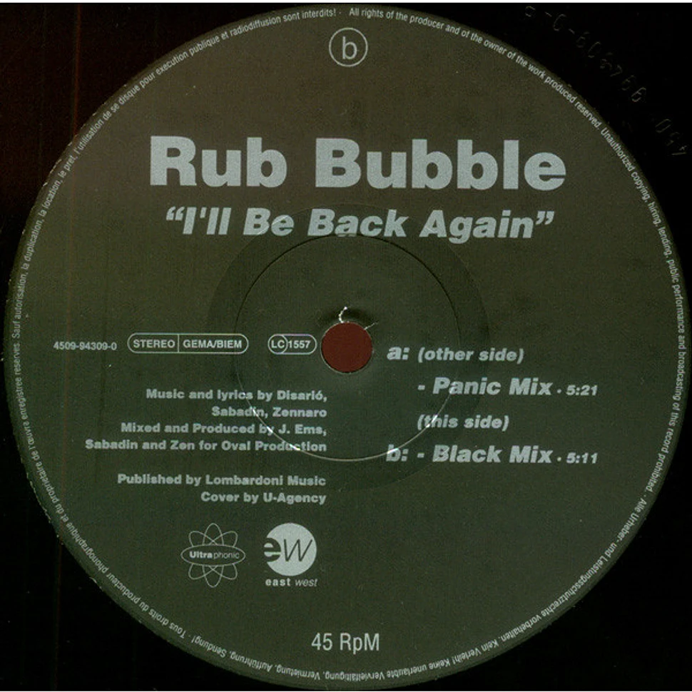 Rub Bubble - I'll Be Back Again