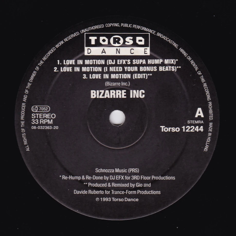 Bizarre Inc - Love In Motion (Remixes)