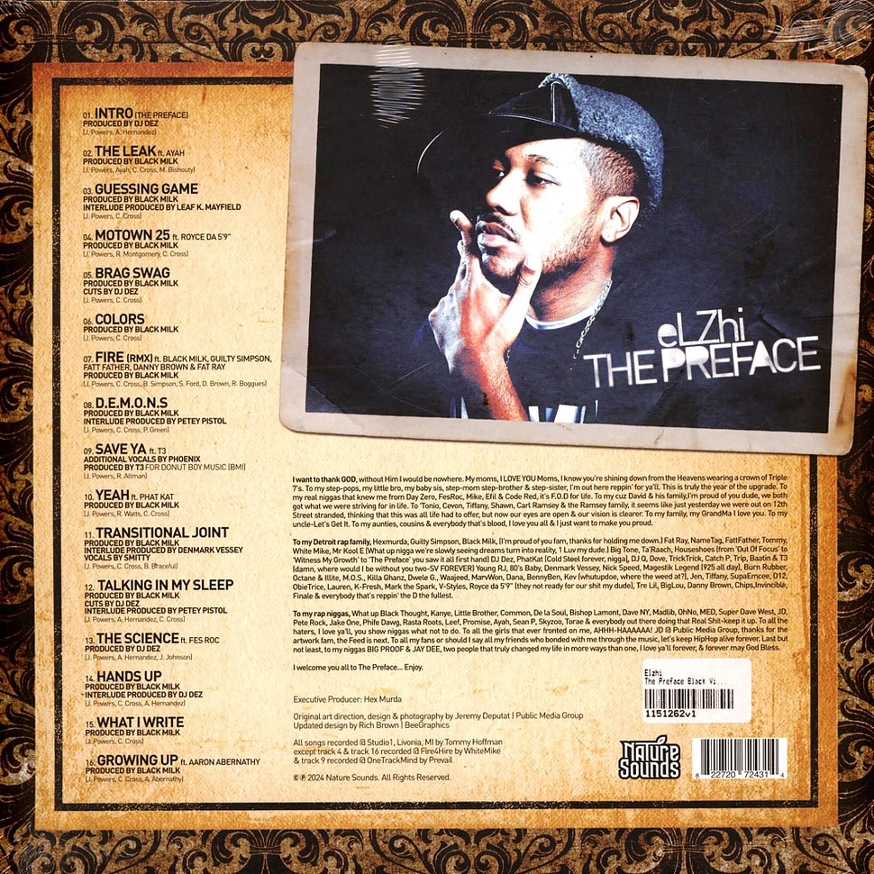 Elzhi - The Preface Black Vinyl Edition