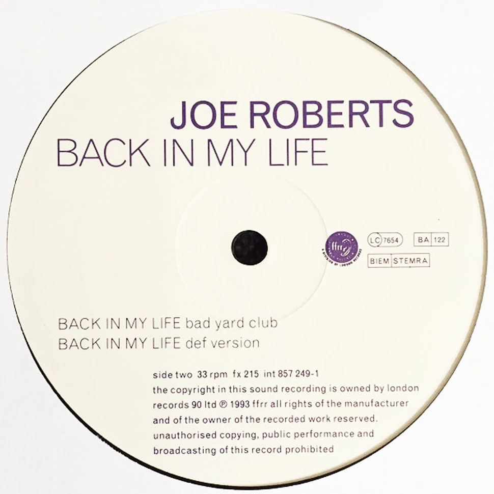 Joe Roberts - Back In My Life (The Justavibe And Breathless Mix)