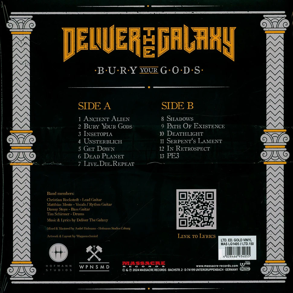 Deliver The Galaxy - Bury Your Gods Gold Vinyl Edition