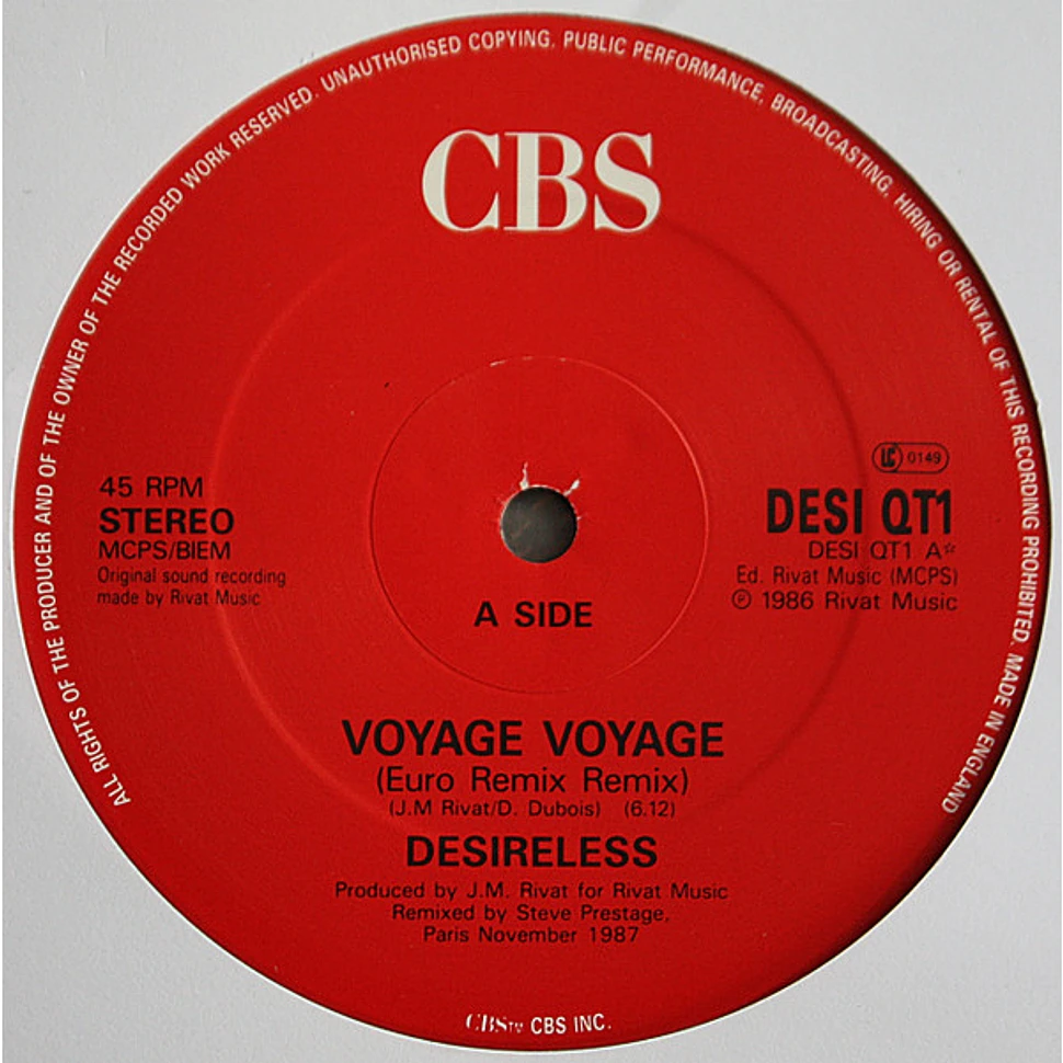 Desireless - Voyage Voyage (Euro Remix Remix)