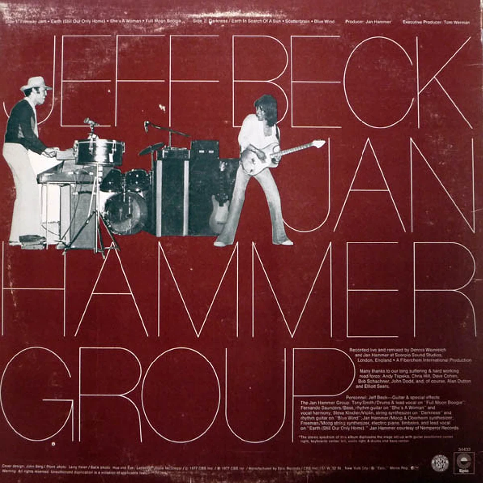 Jeff Beck With The Jan Hammer Group - Live