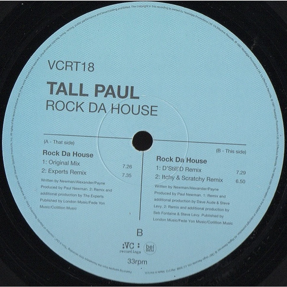 Tall Paul - Rock Da House