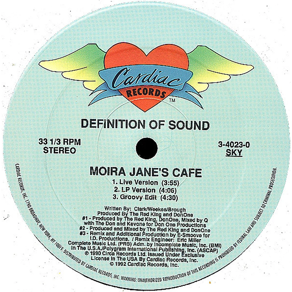 Definition Of Sound - Moira Jane's Café