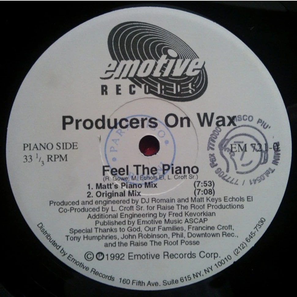 Producers On Wax - Feel The Piano / Let It Move You