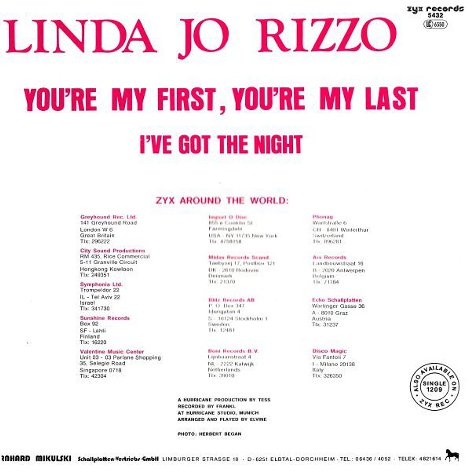 Linda Jo Rizzo - You're My First, You're My Last