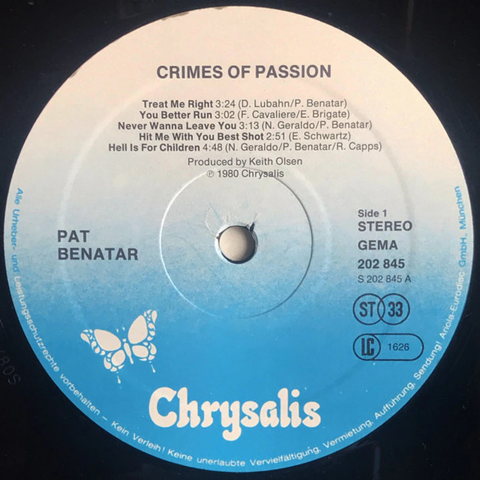 Pat Benatar - Crimes Of Passion