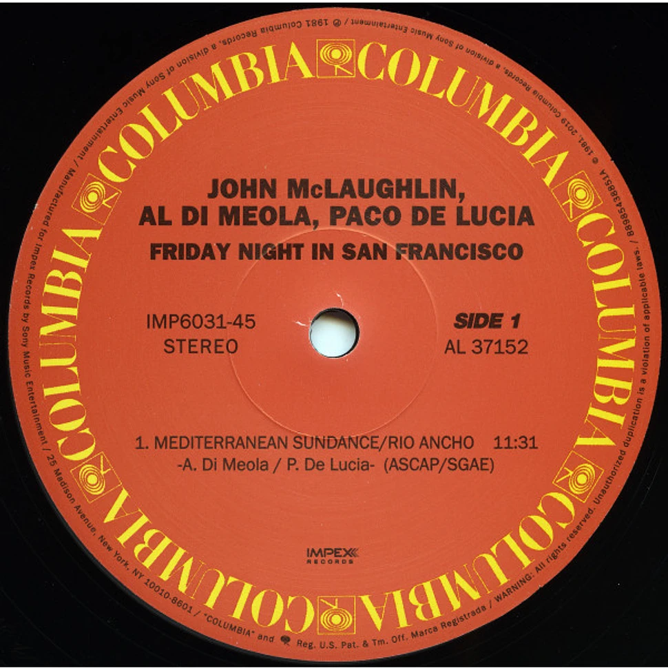 Al Di Meola, John Mclaughlin, Paco De Lucia - Friday Night In San Francisco