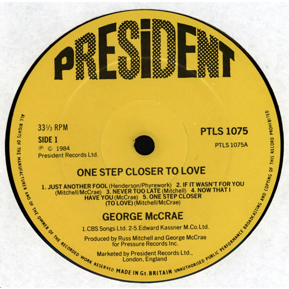 George McCrae - One Step Closer To Love