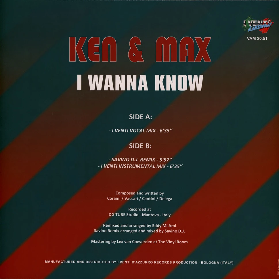 Ken & Max - I Wanna Know Black Vinyl Edition