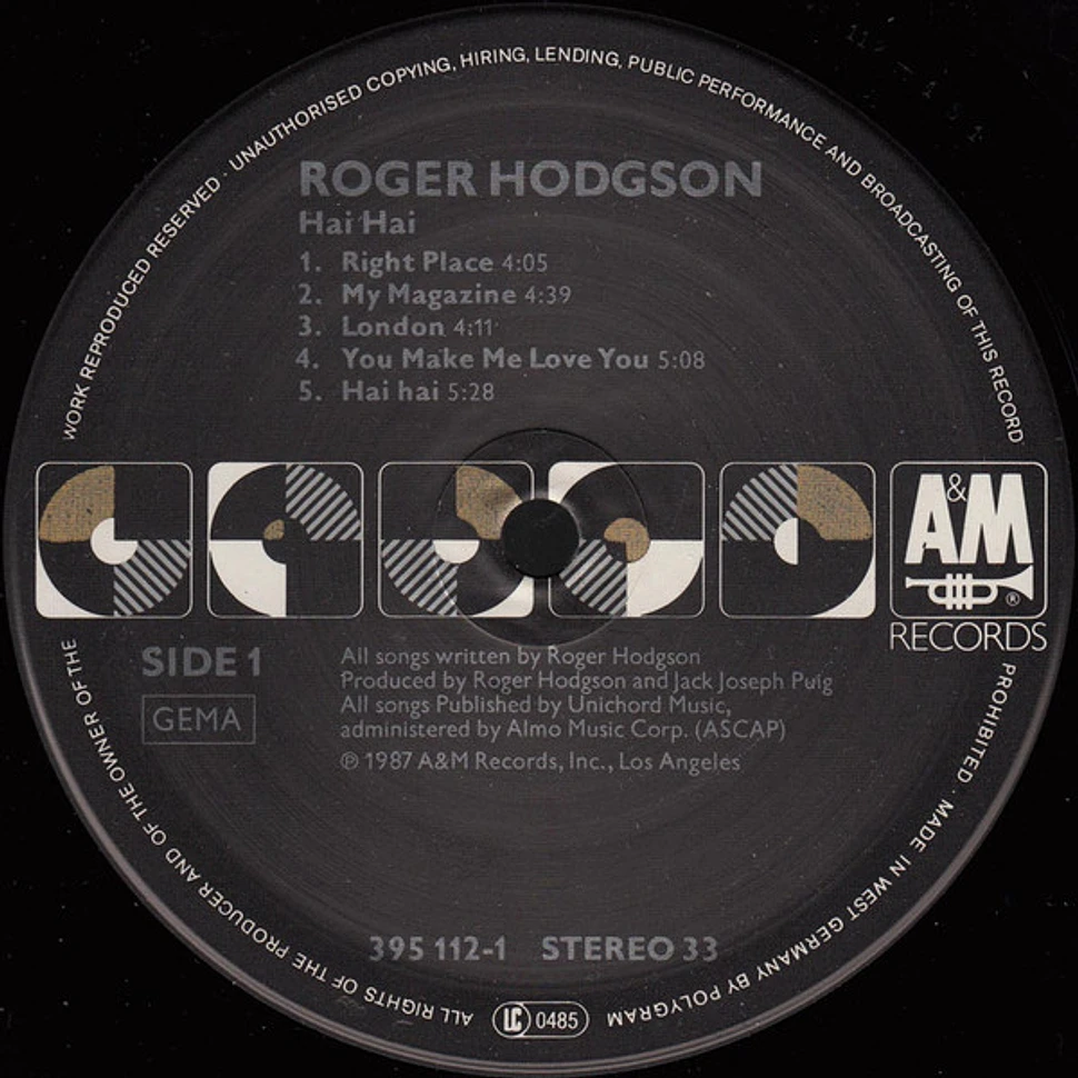 Roger Hodgson - Hai Hai