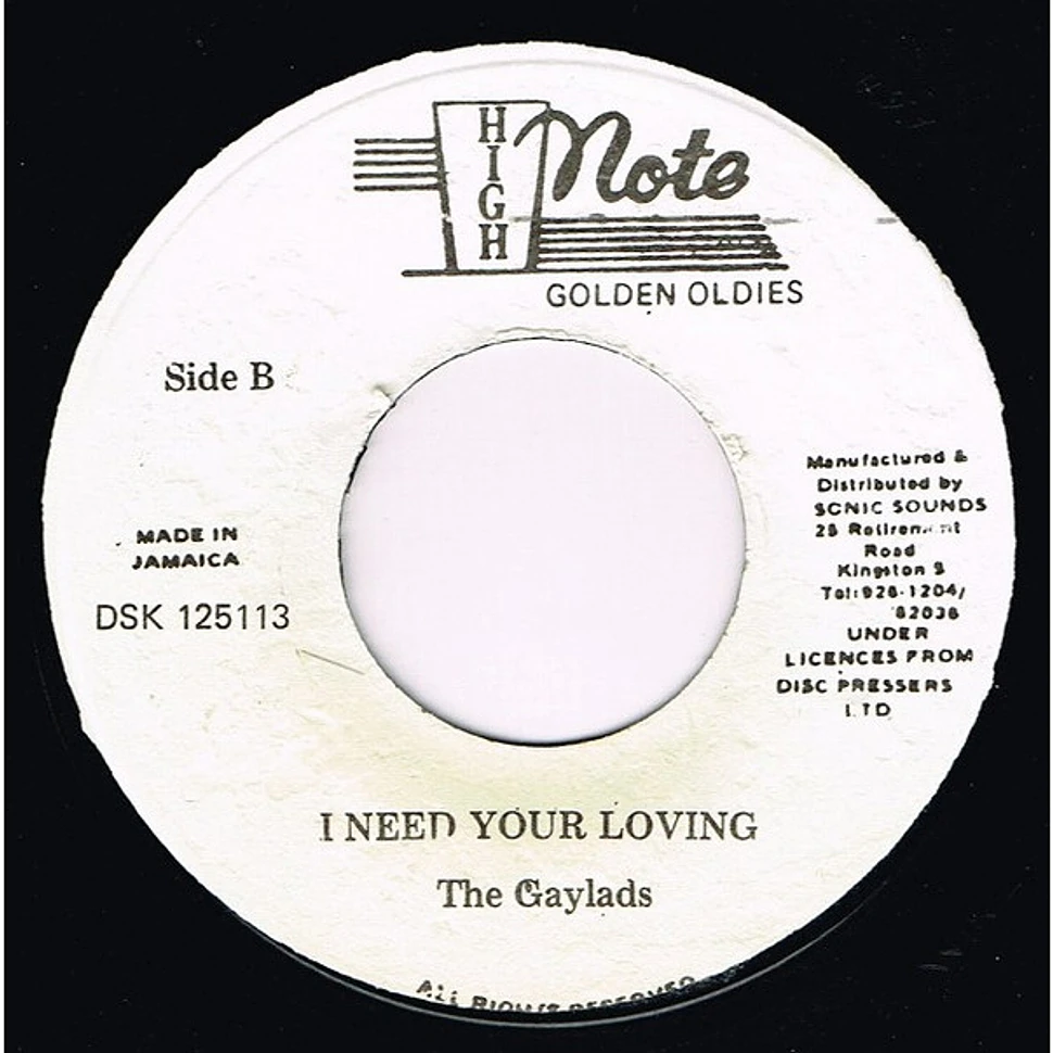 The Gaylads - It's Hard To Confess / I Need Your Loving