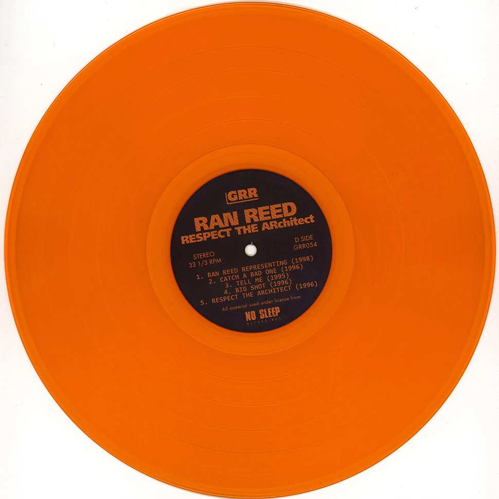 Ran Reed - Respect The Architect (1992-1998) Clear Blue / Clear Orange Vinyl Edition