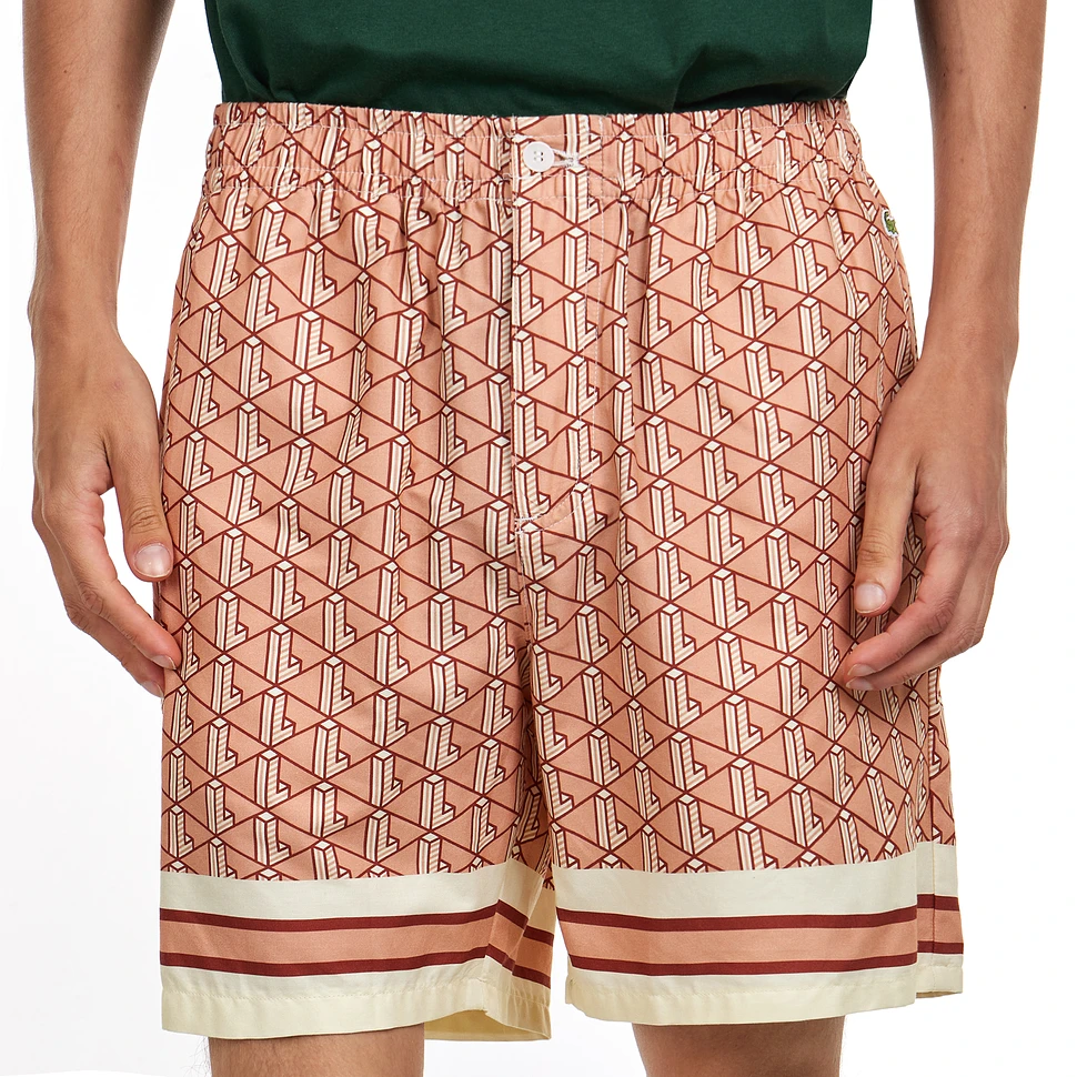 Lacoste - Elasticated Monogram Print Shorts