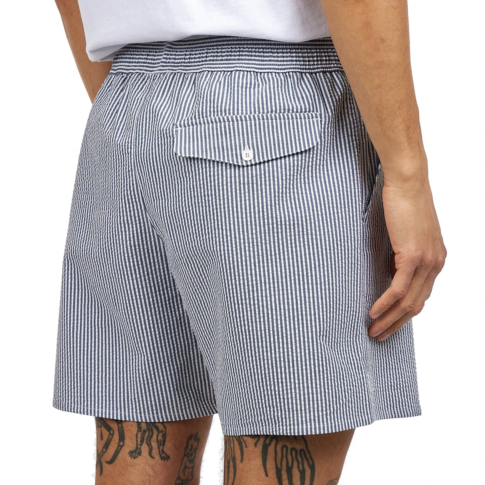 Lacoste - Striped Seersucker Swim Trunks