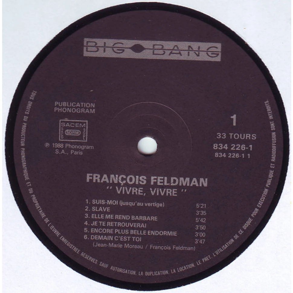 François Feldman - Vivre, Vivre