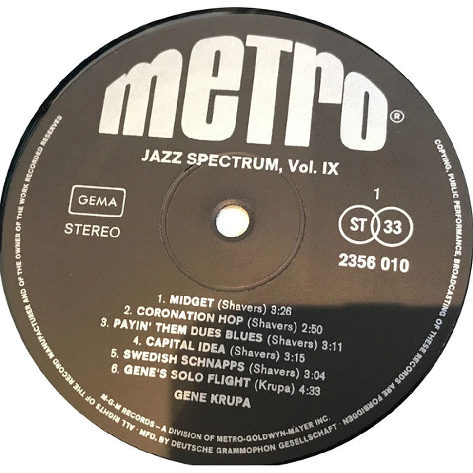 Gene Krupa - Jazz Spectrum Vol. 9