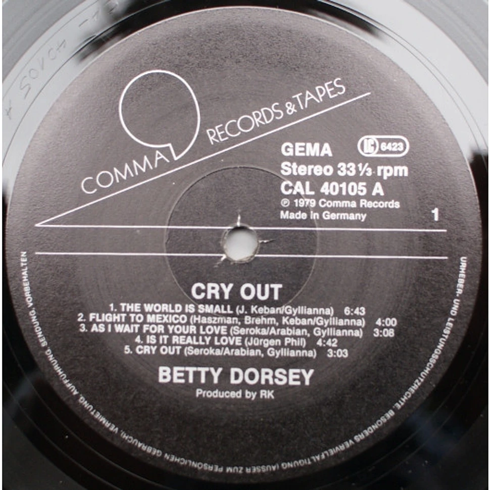 Betty Dorsey - Cry Out