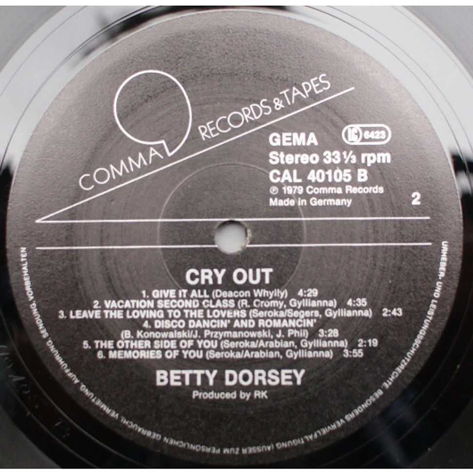 Betty Dorsey - Cry Out